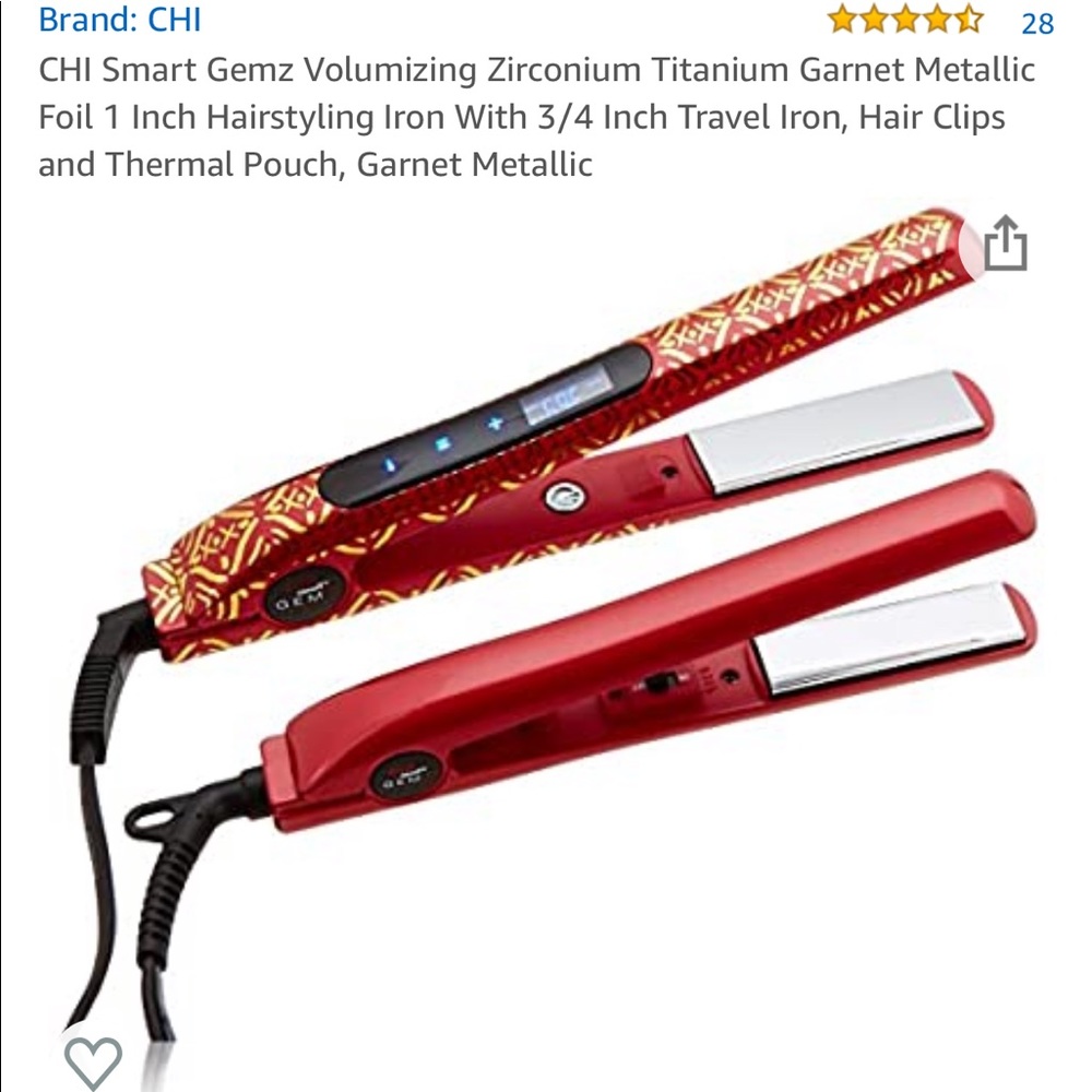 NIB Chi Smart Gemz Straightener, travel size, bag